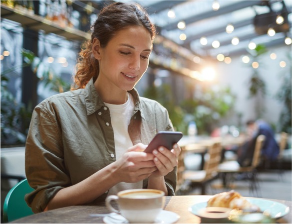 person using smartphone