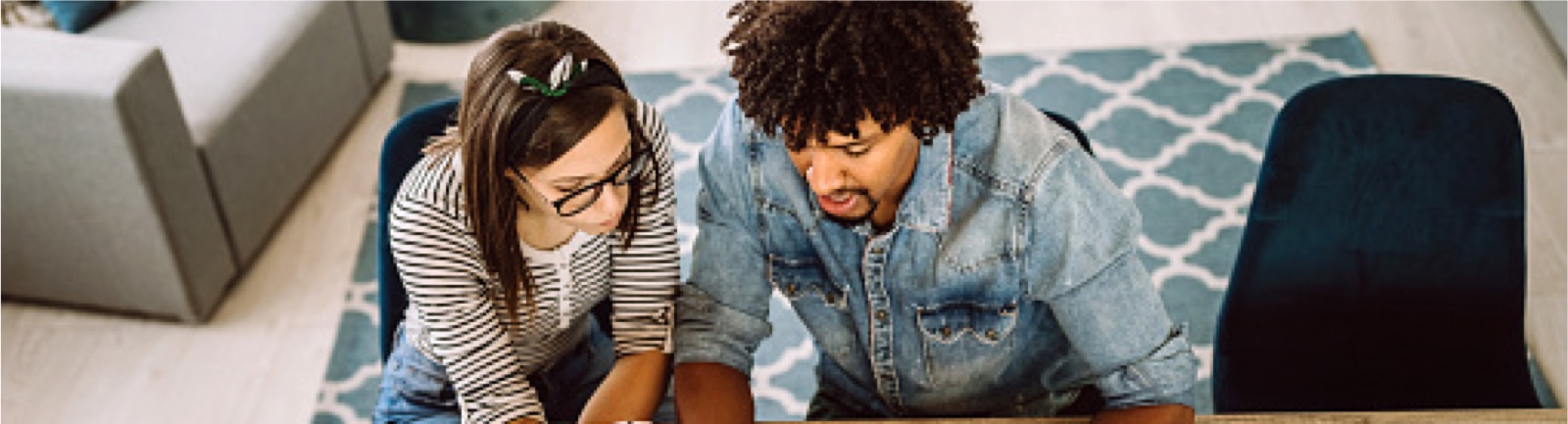 two people working