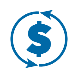 a blue dollar sign icon