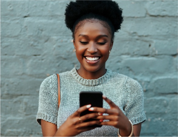 person using smartphone